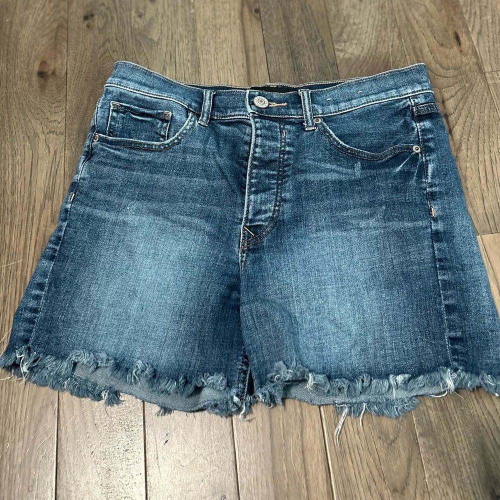 Express Blue Frayed Jean Shorts sz:4